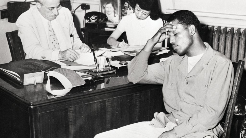 Sugar Ray Robinson Being Questioned by Coroner