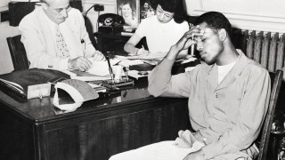 Sugar Ray Robinson Being Questioned by Coroner