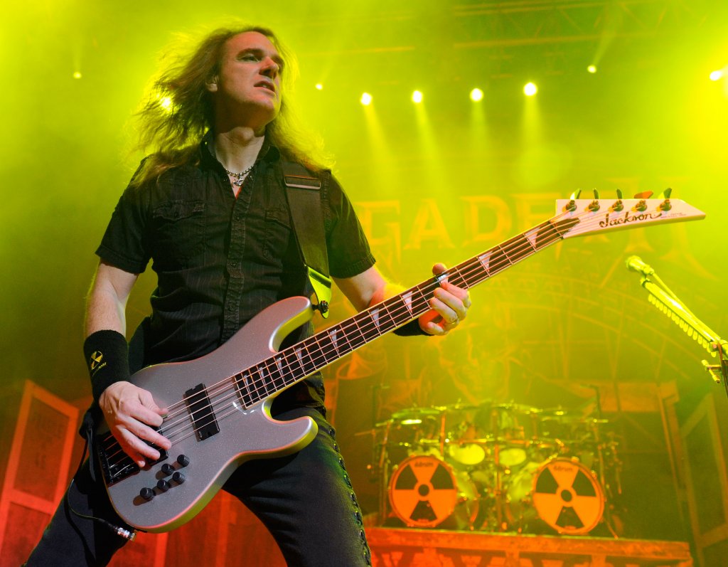 Дейвид Елефсън (Megadeath)
Ако двете китари са нещото, което прави Megadeath известни, то усетът на басиста Дейвид Елефсън за мелодика и за хармония е факторът, който прави песните им толкова "хващащи". Той има наистина стабилна техника на свирене, която може да даде допълнителна "експлозивност" на всяка една песен. Перфектни примери за това могат да се открият в интрото на Peace Sells и инструменталната част на Dawn Patrol. Така че Елефсън изобщо не е за подценяване като значима част от успеха на Megadeath.