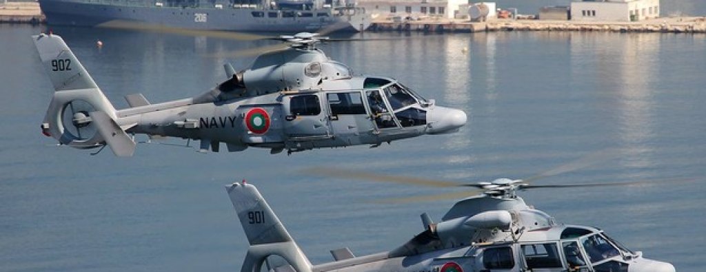 AS 565MB Panther
Авиацията на българските ВМС има на въоръжение три вертолета AS 565MB Panther, които бяха получени през 2011 г. Те могат да изпълняват широк кръг задачи, включително по превоз на пътници, задачи по търсене и спасяване, морско патрулиране и други. Машините могат да се базират на кораби.