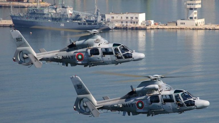 AS 565MB Panther
Авиацията на българските ВМС има на въоръжение три вертолета AS 565MB Panther, които бяха получени през 2011 г. Те могат да изпълняват широк кръг задачи, включително по превоз на пътници, задачи по търсене и спасяване, морско патрулиране и други. Машините могат да се базират на кораби.