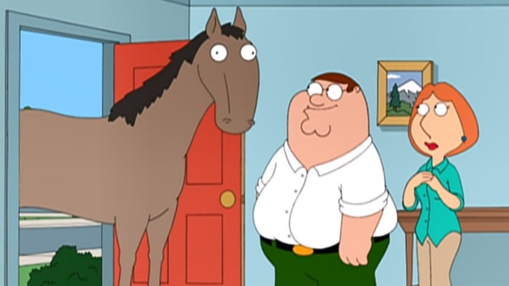 Питър Грифин си купува кон. Малоумен кон...На един аукцион в епизод 8 от седмия сезон на поредицата Питър си купува кон, който се оказва подозрително евтин и меко казано специален. Амбициите на Грифин са тепърва да развъжда коне и да продава конски семенен материал, но животното е напълно малоумно и предпочита да ближе задните части на собственика си, докато той спи.