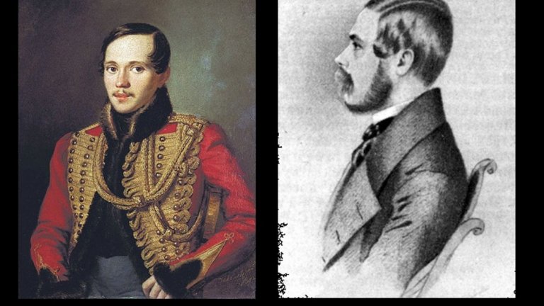 Скандалният поет Михаил Лермонтов и неговият убиец Николай Мартинов 
Михаил Лермонтов е едно от големите имена в руската поезия. Освен това той бил от типа хора, към които проблемите се лепят лесно - любител на алкохола, жените и хазарта, който не се свенял да обижда околните. 
След смъртта на Александър Пушкин през 1837 г. Лермонтов му посвещава поемата на „На смерть поэта“, изпълнена с обвинения към съвременното руско общество. Тя предизвиква широк отзвук и му донася популярност, но предизвиква недоволството на цар Николай I и Лермонтов е арестуван и изпратен в драгунска част в Кавказ. След дълги усилия Лермонтов все пак получава правото да се завърне в столицата, но само за 2 години. В началото на 1840 г. Лермонтов е осъден от военен съд за дуела си със сина на френския посланик. Отново е изпратен в Кавказ, където се отличава в боевете при река Валерик. 
На 27 юли 1841 г. е убит по време на дуел. Около дуела обаче тегне сериозна мистерия, а версиите за него са доста. Основната версия е, че Лермонтов се подигравал публично на майора от руската армия Николай Маринов. Тъй като обидите били твърде много, Маринов извикал поета на дуел. Според някои източници двамата ухажвали една и съща жена, но Лермонтов нямал успех и затова започнал с обидите и дискредитирането на Маринов.
В крайна сметка дуелът се провел. И въпреки дългото чакане за стрелба в крайна сметка Маринов убива Лермонтов. За това е осъден на лишаване от чин и имущество. По-късно обаче присъдата му постепенно е намалена до лишен от "чин, ордени и правото да служи войник до пенсия без лишаване от дворянско достойнство". Царят допълнително намалил наказанието: "Майор Мартинов да се затвори в Киевската крепост на хауптвахта за три месеца и да се предаде на църковно покаяние".