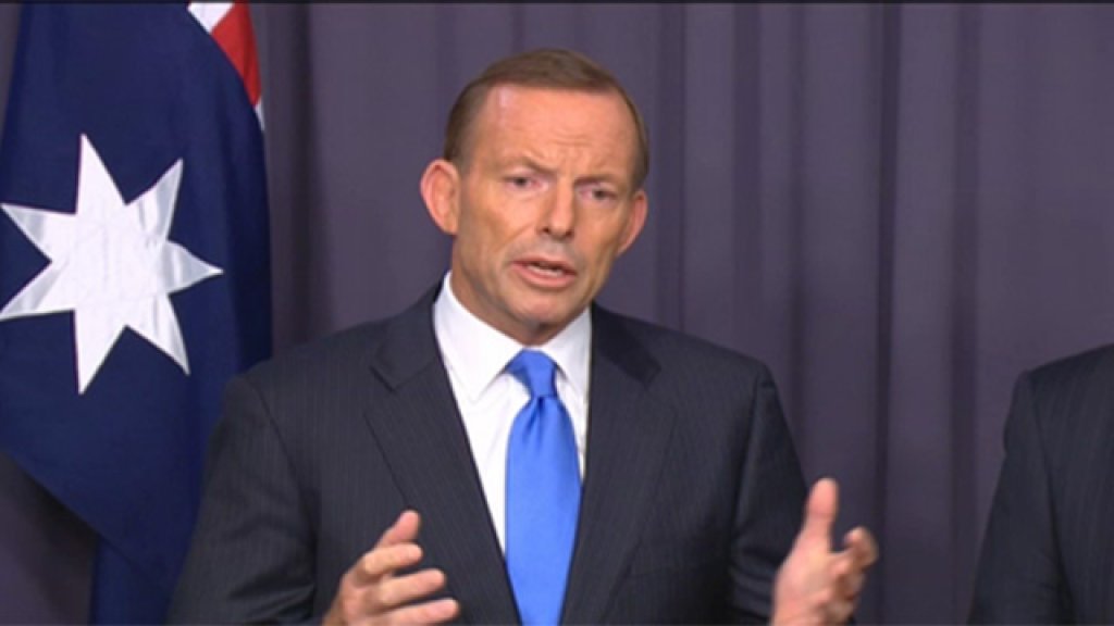 Tony Abbott at a press conference