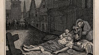 Two_women_lying_dead_in_a_London_stree_Wellcome_V0010608