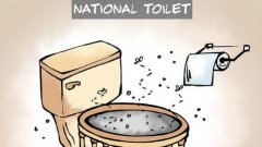 Индийският парламент като тоалетна