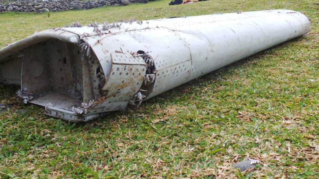 Aircraft wreckage on the French island of Reunion in the Indian Ocean