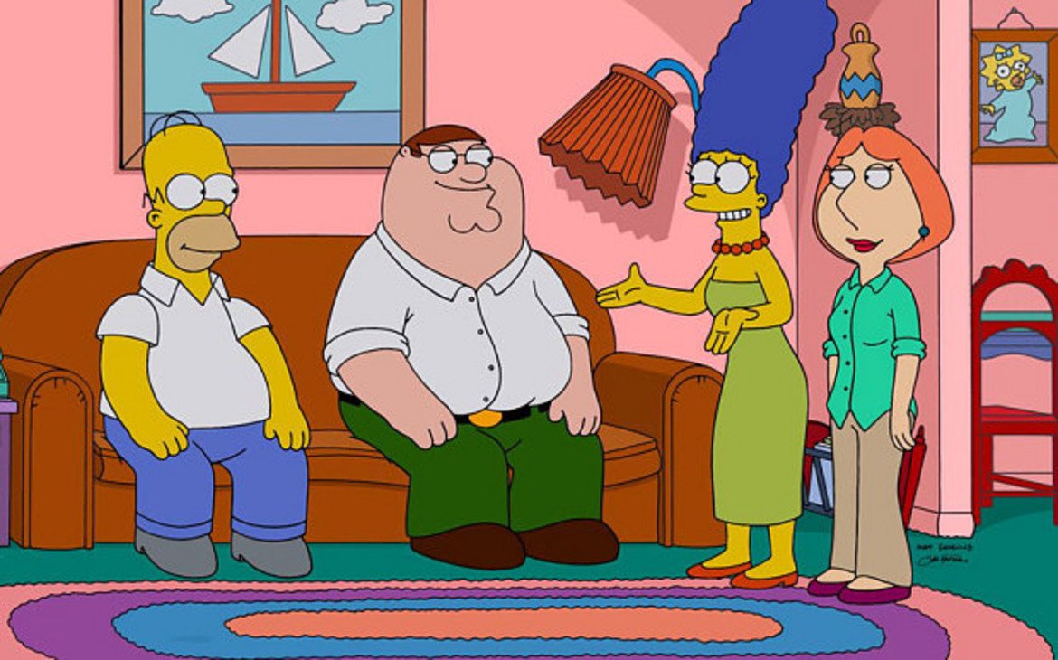 The Simpsons - Family Guy
Два анимационни сериала за връзрастни, в които се разглеждат историите на "типични" американски семейства с три деца (едно откровено тъпо момче, едно момиче и едно бебе, което е доста по-умно, отколкото би трябвало) и куче. Бащата е не особено интелигентен тип, който обожава бира, а майката - привлекателна и определено е могла да си намери по-добра партия. Да, има прилики. Сет Макфарлън, създателят на Family Guy неведнъж е признавал, че шоуто му действително копира The Simpsons, а препратки за това могат да се намерят в поне няколко епизода. В крайна сметка понеже и двата сериала са на Fox, създателите на двата сериала уреждат един съвместен епизод - The Simpsons Guy.
