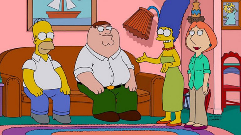 The Simpsons - Family Guy
Два анимационни сериала за връзрастни, в които се разглеждат историите на "типични" американски семейства с три деца (едно откровено тъпо момче, едно момиче и едно бебе, което е доста по-умно, отколкото би трябвало) и куче. Бащата е не особено интелигентен тип, който обожава бира, а майката - привлекателна и определено е могла да си намери по-добра партия. Да, има прилики. Сет Макфарлън, създателят на Family Guy неведнъж е признавал, че шоуто му действително копира The Simpsons, а препратки за това могат да се намерят в поне няколко епизода. В крайна сметка понеже и двата сериала са на Fox, създателите на двата сериала уреждат един съвместен епизод - The Simpsons Guy.
