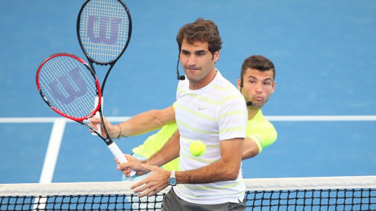 Григор и Федерер в шоу със Спондж Боб и костенурките нинджа