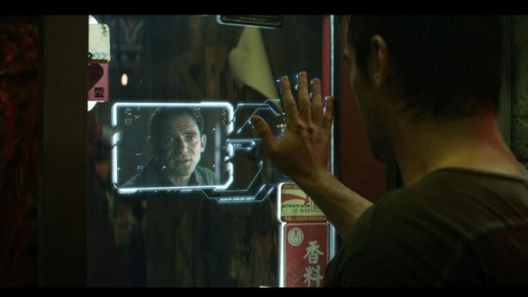 Зов за завръщане, римейкът от 2012
Във филма: Почти във всяка сцена съдържа някакво мечтано изобретение – устройство за записване на сънища, имплантирани спомени, реещи се коли, холограмни комуникации и хладилници с тъч скрийн. Но специално внимание заслужава смартфон имплантът на ръцете на героите. Когато те си сложат ръката на някаква твърда повърхност, я превръщат в дисплей и така например водят видео разговори.
В реалността: Университетът в Токио разработва проекта Airborne Ultrasound Tactile Display, с който ще можете да манипулирате виртуални обекти от дистанция единствено с движение на ръцете и ще можете да превърнете дланта си в нещо като дисплей с тъч-скрийн възможности. Това е само един от подобните проекти, а очакванията на японците са технологията да бъде завършена до десет години.