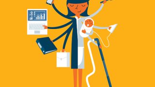 businesswoman and mother, career and motherhood divided