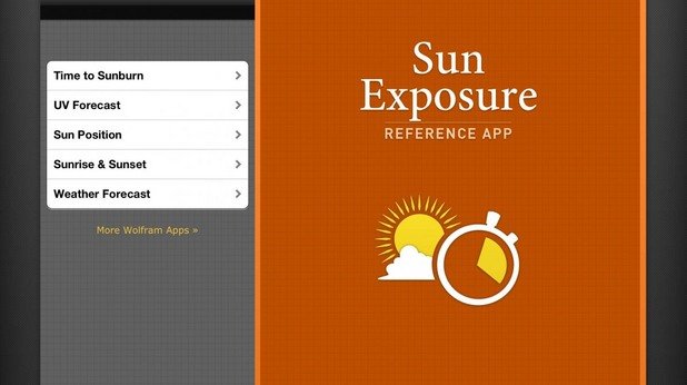Wolfram Sun Exposure Reference (iOS; $0.99)

Това е вашето спасение от слънчевите изгаряния. Казвате къде се намирате, какъв тип кожа името и не мислите за останалото. 