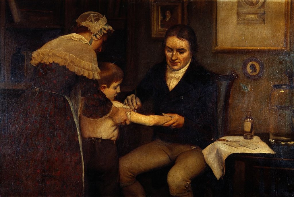Dr_Jenner_performing_his_first_vaccination,_1796_Wellcome_M0000144