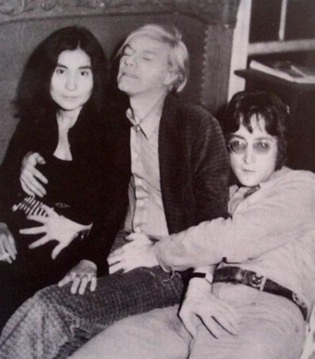 Рядка снимка на Йоко Оно, Анди Уорхоу и Джон Ленън