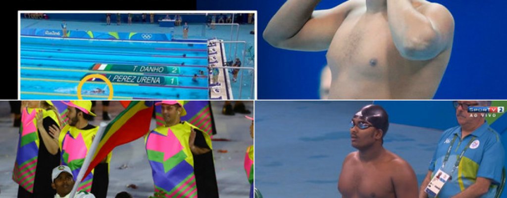 „Дебеличкият“ етиопец
Робел Кирос Хабте стана един от любимците на публиката по време на Игрите. Закръгленият плувец от Етиопия предизвика доста усмивки по лицата на зрителите по време на сериите на 100 м свободен стил. Както се досещате, Хабте не само не спечели, но и завърши 59-и от 59 плувци в дисциплината. Той бе и знаменосец на етиопската делегация по време на церемонията на откриването на Олимпиадата. Това, че баща му е президент на местната федерация по плуване не знаем дали има нещо общо... Но има и обяснение за формата, в която бе Хабте. Точно преди Олимпиадата е пострадал в катастрофа, след която е качил 40 кг, които не е успял да свали напълно. Осмели се сега да му се смееш, Twitter!