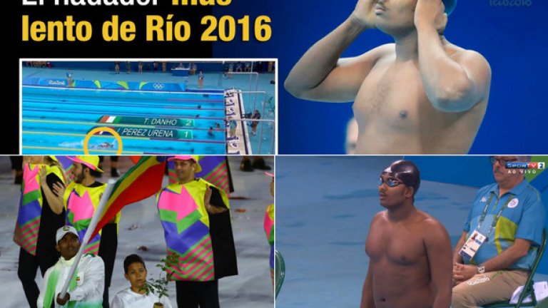 „Дебеличкият“ етиопец
Робел Кирос Хабте стана един от любимците на публиката по време на Игрите. Закръгленият плувец от Етиопия предизвика доста усмивки по лицата на зрителите по време на сериите на 100 м свободен стил. Както се досещате, Хабте не само не спечели, но и завърши 59-и от 59 плувци в дисциплината. Той бе и знаменосец на етиопската делегация по време на церемонията на откриването на Олимпиадата. Това, че баща му е президент на местната федерация по плуване не знаем дали има нещо общо... Но има и обяснение за формата, в която бе Хабте. Точно преди Олимпиадата е пострадал в катастрофа, след която е качил 40 кг, които не е успял да свали напълно. Осмели се сега да му се смееш, Twitter!