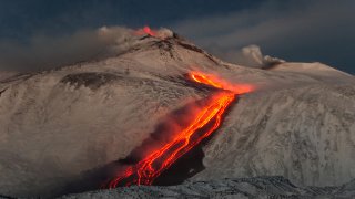 Mount Etna erupts
