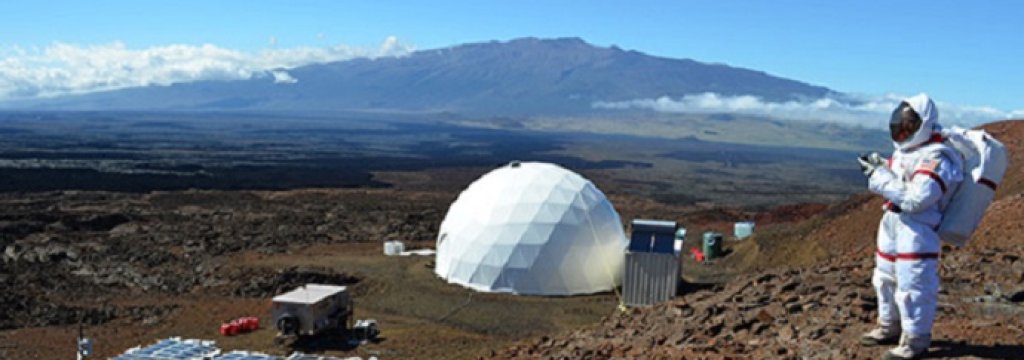 Author Kate Greene during a mock Mars mission.