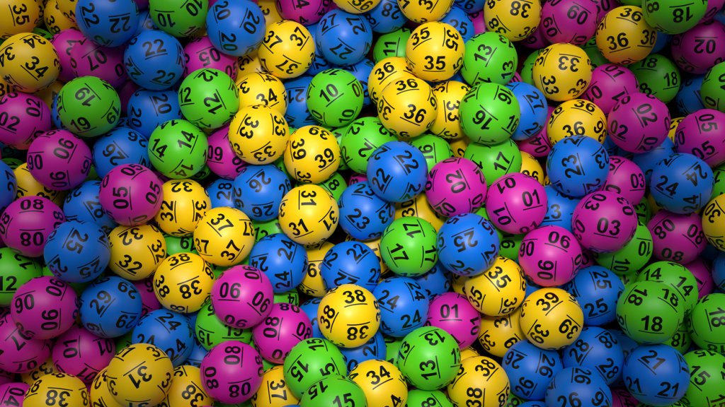 Stack of lottery balls