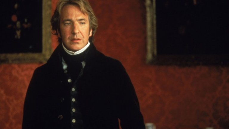 В адаптацията по романа на Джейн Остин "Разум и чувства", Алън Рикман играе с Ема Томпсън, Кейт Уинслет и Хю Грант. За който не си спомня, историята се върти около  живота на сестрите Елинор и Мариан Дашууд, които търсят любовта, всяка по свой начин. Полковник Брандън е онзи, който спасява Мариан като я намира в безсъзнание в полето, след което се жени за нея.