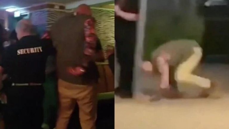 Тайсън Фюри се търкаля пиян пред бар (видео)