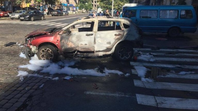 Взривеният автомобил, в който загина Павел Шеремет