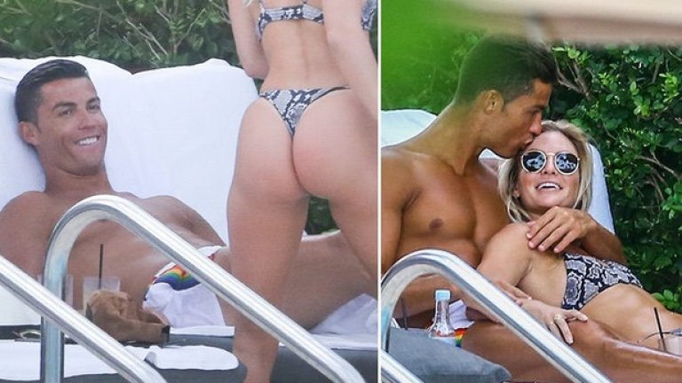 Касандре и Кристиано бяха хванати в романтична близост на басейна в Маями