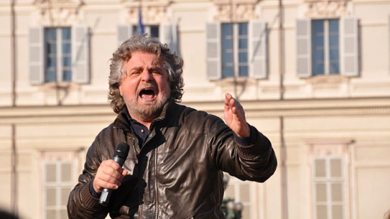 Комикът Бепе Грило обра протестния вот и се класира на трето място на изборите, събирайки 25% от гласовете