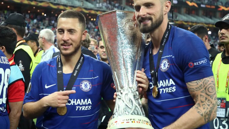 Големите герои за Челси Еден Азар и Оливие Жиру поведоха отбора към убедителния успех във финала