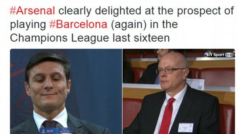 "Задоволство" в лагера на Арсенал след жребия.