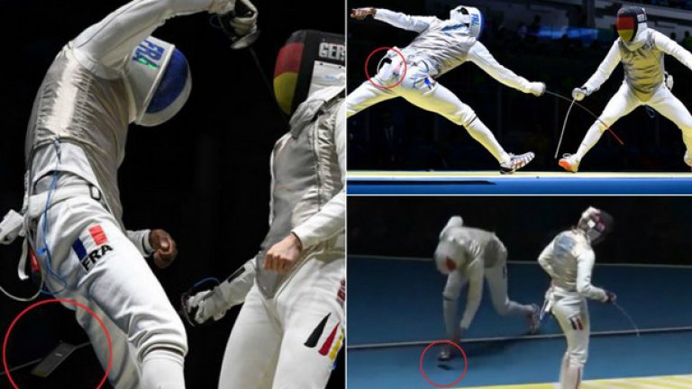 Навиците умират трудно
Някои хора наистина са пристрастени към телефоните си. Вземете Енцо Лефор, например. Френският фехтовач държеше телефон в задния джоб на екипа си по време на двубоя срещу германеца Петер Йопич на 1/16-финалите. Не стига, че го носеше, но и го изпусна по време на схватката. И за да станат нещата още по-лоши, Лефор загуби. Дано не е изпуснал някоя важна нотификация...