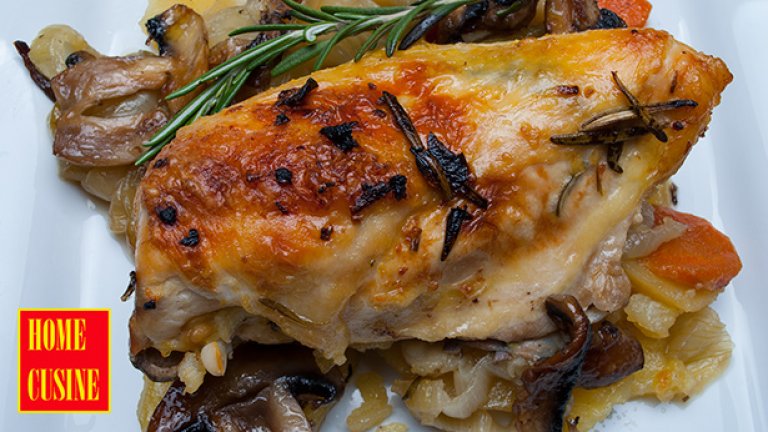 Чесново пиле с розмарин