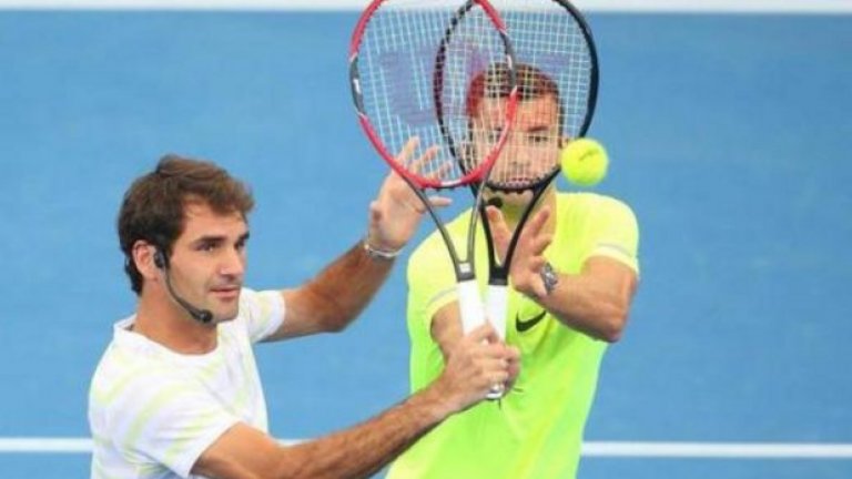 Григор и Федерер в шоу със Спондж Боб и костенурките нинджа