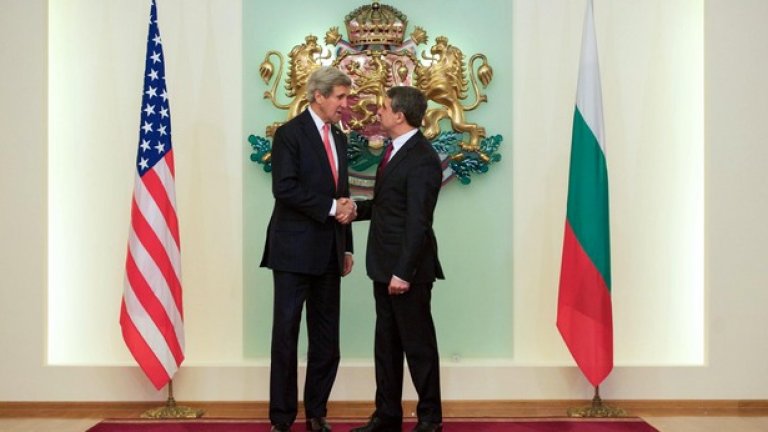 Среща между българския президент Росен Плевнелиев и американския държавен секретар Джон Кери.