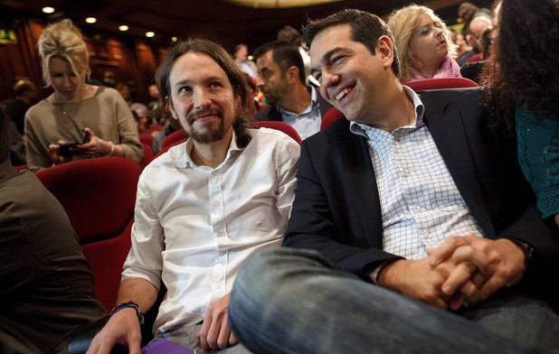 Лидерът на испанската партия "Подемос" Пабло Иглесиас и на гръцката "Сириза" - Алексис Ципрас