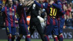 Футболистите на Барселона имаха поводи за радост в неделния ден.
