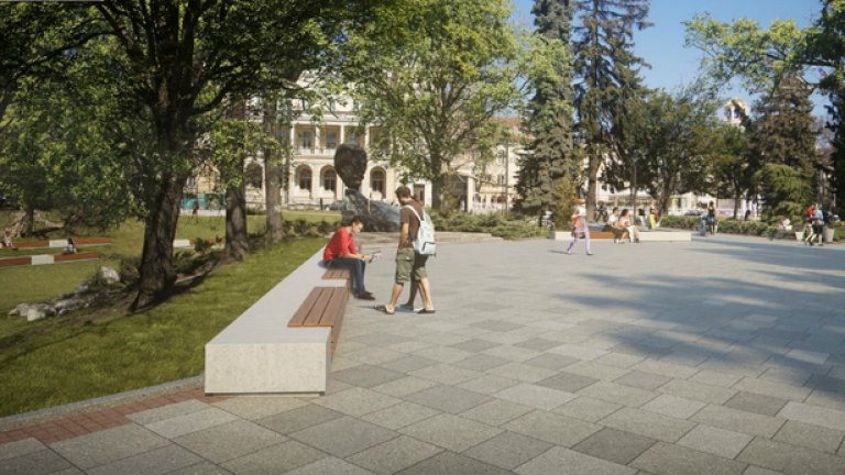 Градинката „Кристал“ ще е с нови гранитни плочи и места за сядане, като идеята на проектантите от А.Д.А включва и "модерно заведение", което е абсолютно необходимо за младите хора, събиращи се там