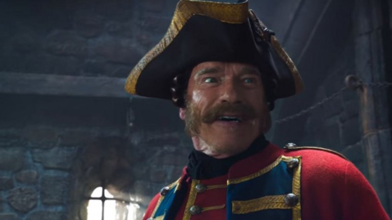 4. Viy 2 - Тук вече боли... "Вий 2" е руско-китайско фентъзи. Продължение е на хит (сигурно в Русия, но не и у нас) от 2014-а, който е бил частично базиран на творба на Гогол със същото име. Действието в продължението ще се развива през 18 век и ще проследи приключението на картографа Джонатан Грийн от Англия до Китай. Защо този филм е в галерията ли? Просто е - Арнолд ще участва и в него в ролята на капитан Хук. На снимката можете да го видите с фалшивия му мустак и усмивка, зад която вероятно се крие доста тъга, че трябва да участва в подобни проекти. Ролята на Арни вероятно ще е малка, а идеята - името му да привлече по-голяма международна публика към филма. Заради това са наели и Джаки Чан. Тъжно.