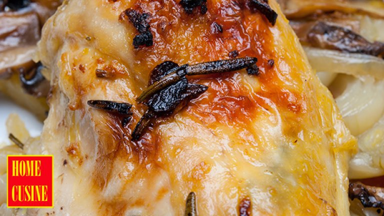 Чесново пиле с розмарин