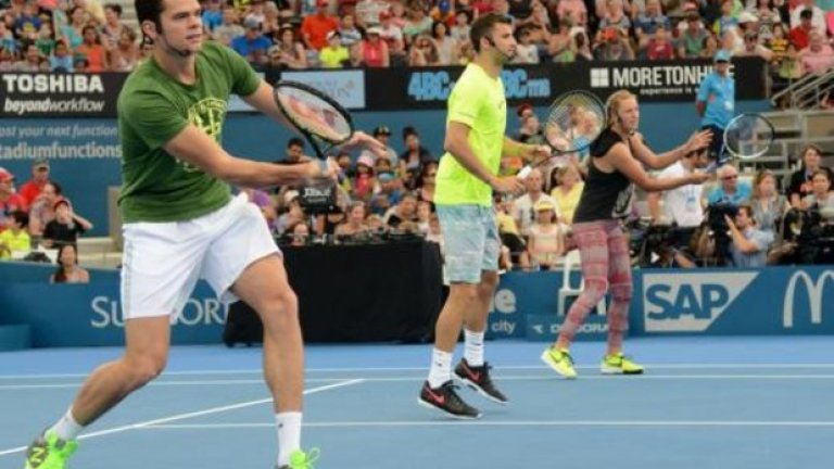 Григор и Федерер в шоу със Спондж Боб и костенурките нинджа