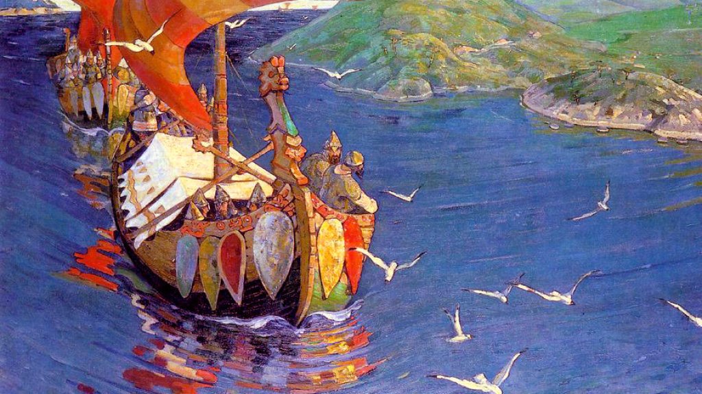 Nicholas_Roerich,_Guests_from_Overseas_(corrected_colour)