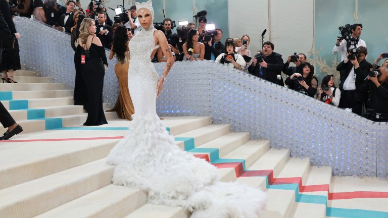 Модното събитие Met Gala през 2023 г. - много блясък и един котешки нос.