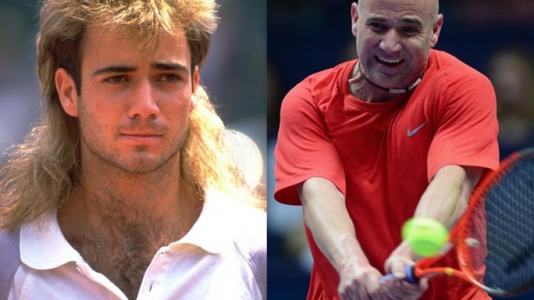 Андре Агаси, 44, може да се похвали с осем титли от Шлема и олимпийското злато. Днес прическата му изглежда безумна, но преди две десетилетия бе сред големите световни любимци.