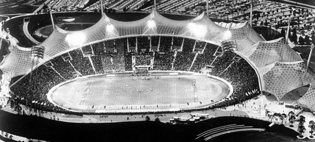 "Олимпиящадион" в Мюнхен през 1972-а по време на приятелски мач между ФРГ и СССР.