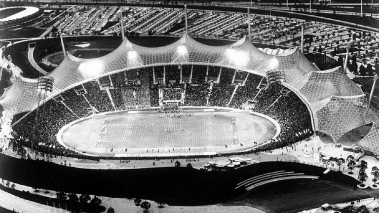"Олимпиящадион" в Мюнхен през 1972-а по време на приятелски мач между ФРГ и СССР.