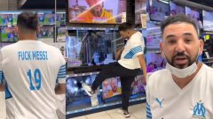 Влогър с фланелка "FUCK MESSI" вилня в магазин за техника (видео)