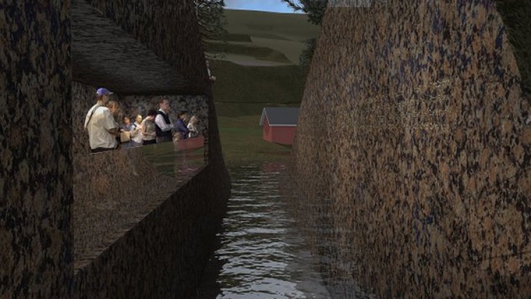 Иззетата скална маса от острова ще бъде изпратена за втори мемориал в правителствения квартал в Осло 