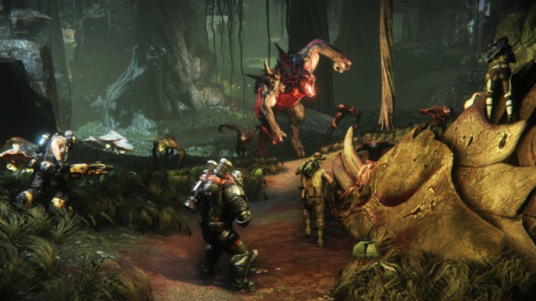 “Evolve”  (за PlayStation 4, Xbox One, PC; 10 февруари)
 След като се занимаваха с екипно изтребване на зомбита в “Left 4 Dead,” Turtle Rock Studios сега се захващат с лов на чудовища в този нетипичен мултиплеър екшън. 
 Вместо равностойни отряди, опитващи се да се избият един друг онлайн, “Evolve” изправя 4-членен отряд срещу един играч, който влиза в кожата на огромно, свръхмощно чудовище.