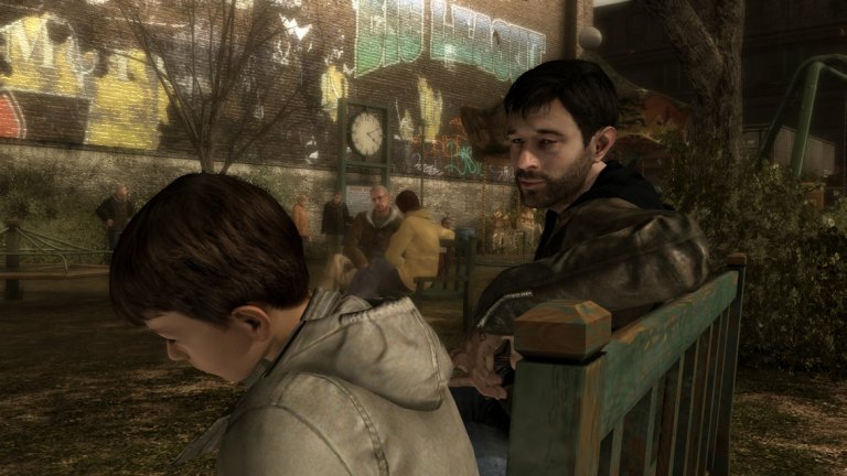 Heavy Rain
Геймингът се нуждае от повече личности като Дейвид Кейдж. Докато Fahrenheit/Indigo Prophecy и Beyond: Two Souls са далеч по-нереалистични негови игри, Heavy Rain навлиза дълбоко в грозната реалност на масовите убийства и личните драми. А в заключителните моменти на приключението сте принудени да взимате наистина брутални решения, които никога преди или след това не са били част от видеоигра.
В отчаяна надпревара с времето, Итън Марс се опитва да събере поредица от следи, които да разкрият къде се намира отвлеченото му дете. В един момент се озовавате лице в лице с наркодилър, когото трябва да екзекутирате, за да научите информацията. Ако хладнокръвното убийство само по себе си не е достатъчно, той през сълзи ви показва снимка на собствените си две деца. Последната следа обаче ви изправя пред самоубийствена дилема - да изпиете отрова, която ще подейства след час, така че ще имате време да откриете сина си, или да не го направите, оставайки с ясното съзнание, че сте поставили вашия живот пред неговия. Всяка от тези ситуации има различни разрешения и е възможно да не изпълните садистичните искания на похитителя... но във всички случаи героят ви ще живее или умре с последиците.